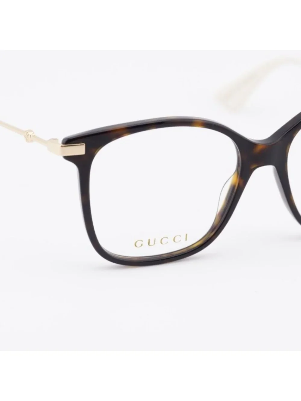 Gucci GG0512O 002 Eyeglasses Havana/Gold 52mm Square Frame